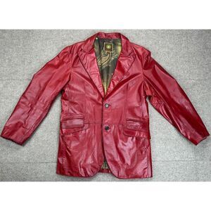 Kuhlman Men's Long Sleeve 2 Button Genuine Leather Jacket‎ Size 2